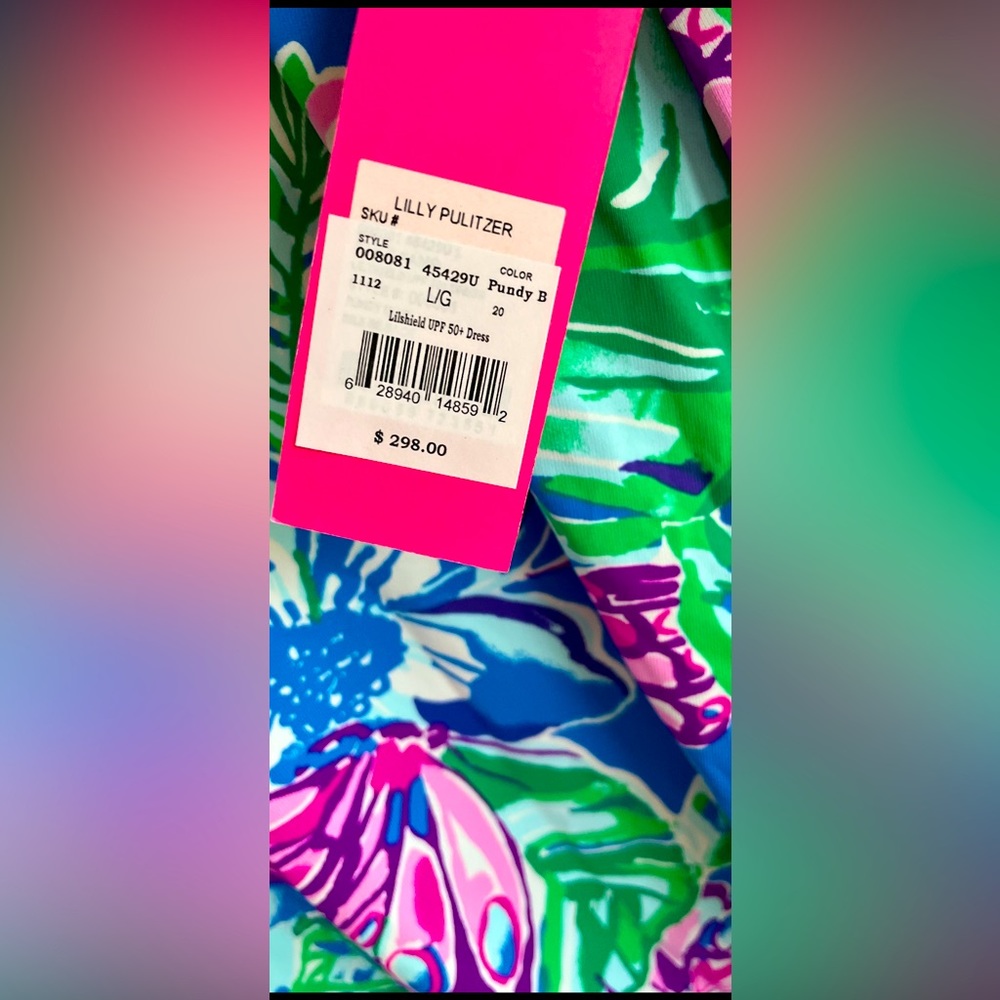 🚫SOLD🚫⭐️⭐️Lilly Pulitzer Cowl Neck/Gator mask Lilshield Long Sleeve50+Dress - Picture 12 of 15